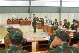 Lữ đoàn Thông tin 601 điễn tập chỉ huy - cơ quan 1 bên 2 cấp trên bản đồ